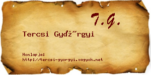 Tercsi Györgyi névjegykártya